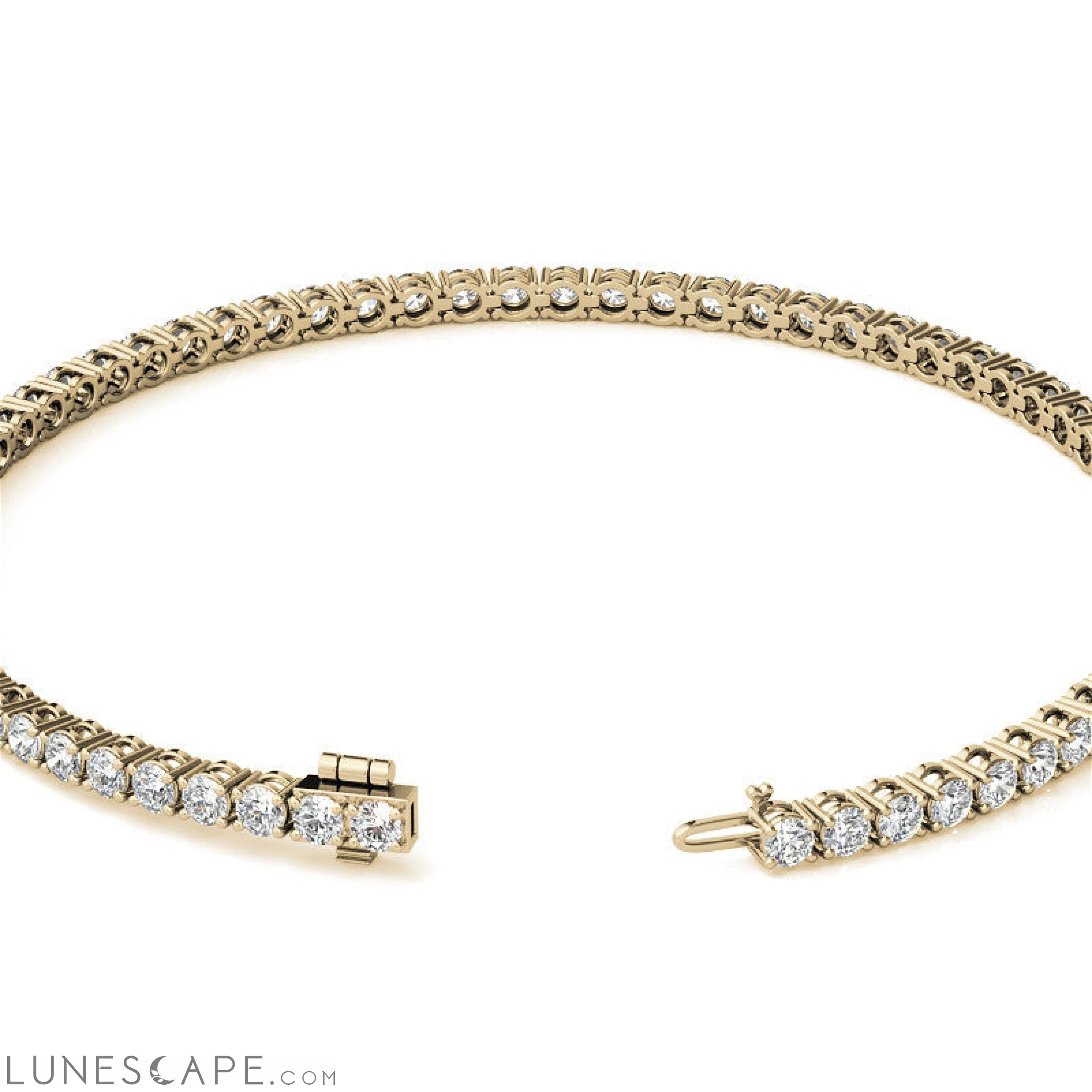 3.50 CTW Diamond Tennis Bracelet  in 14kt White/Yellow Gold (G/Vs) AGI Certified LUNESCAPE