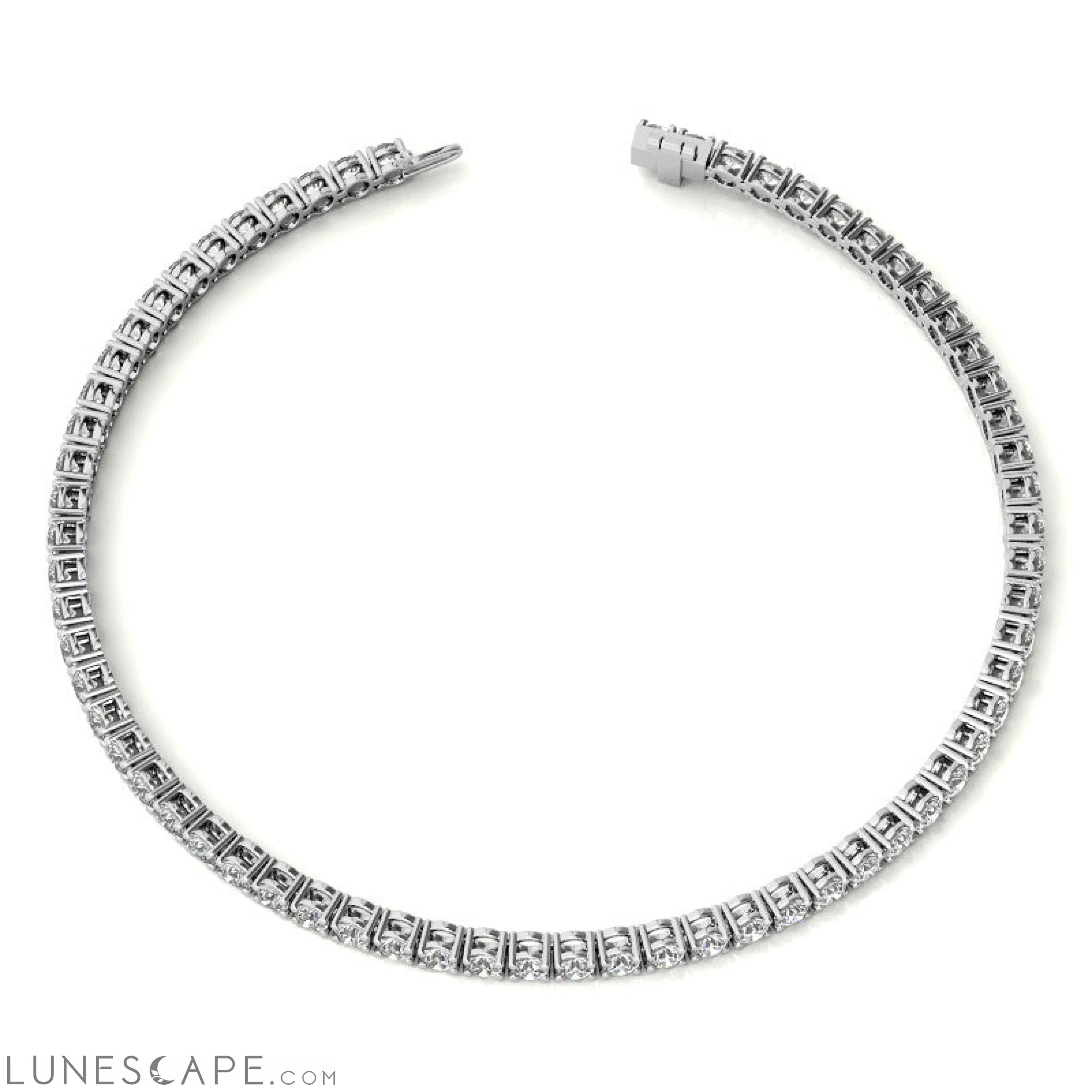 3.50 CTW Diamond Tennis Bracelet  in 14kt White/Yellow Gold (G/Vs) AGI Certified LUNESCAPE