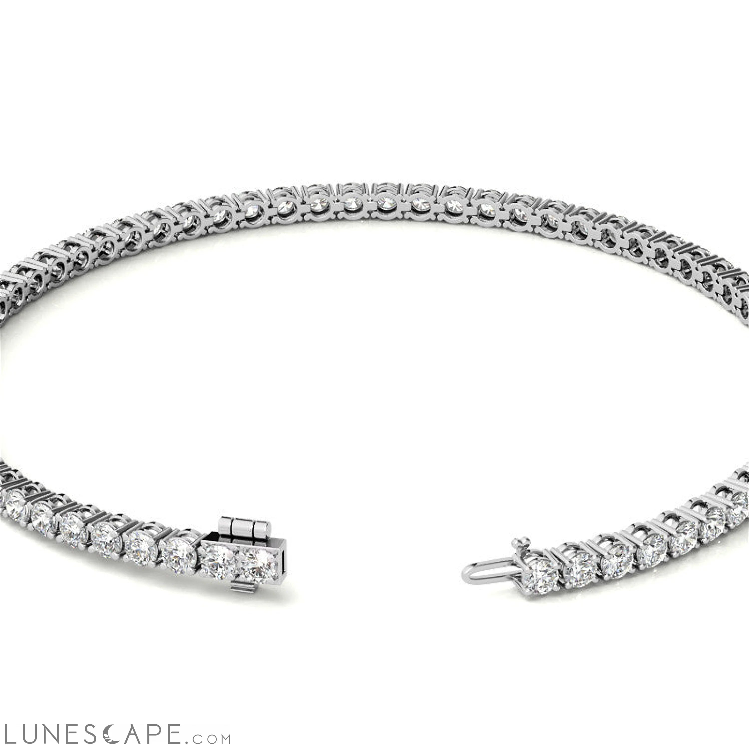 3.50 CTW Diamond Tennis Bracelet  in 14kt White/Yellow Gold (G/Vs) AGI Certified LUNESCAPE