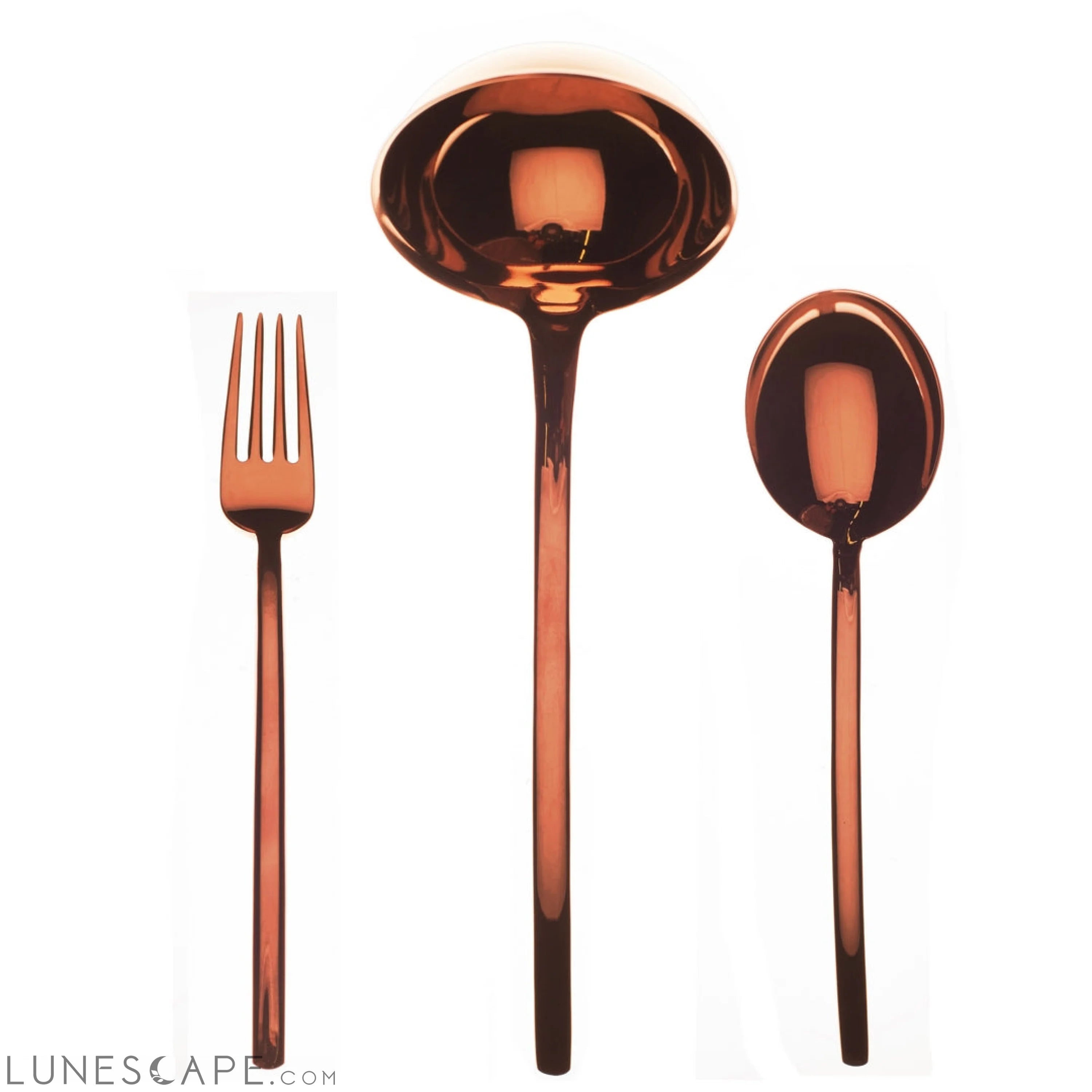 3 Pcs Serving Set (Fork Spoon and Ladle) DUE BRONZO LUNESCAPE