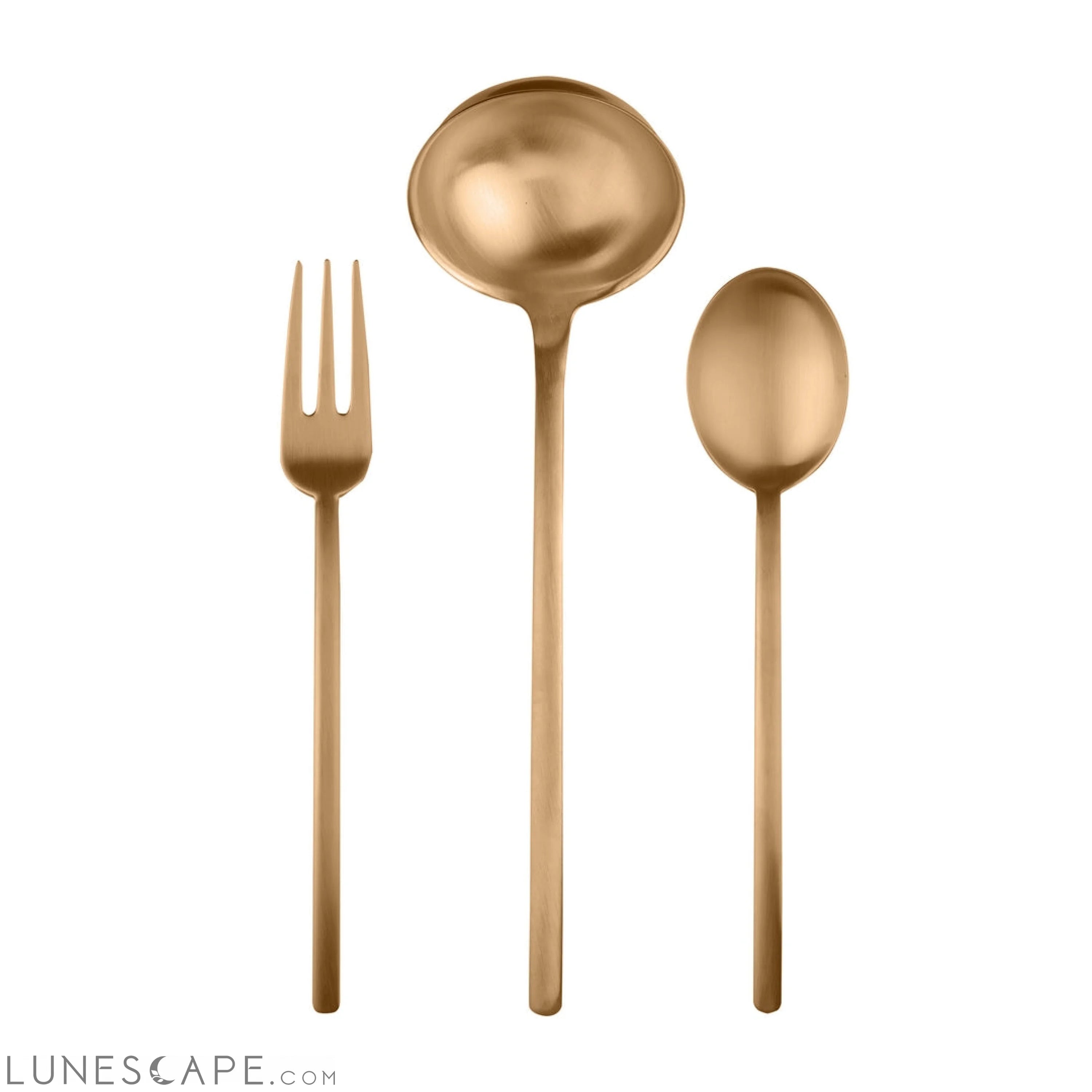 3 Pcs Serving Set (Fork Spoon and Ladle) DUE ICE ORO LUNESCAPE