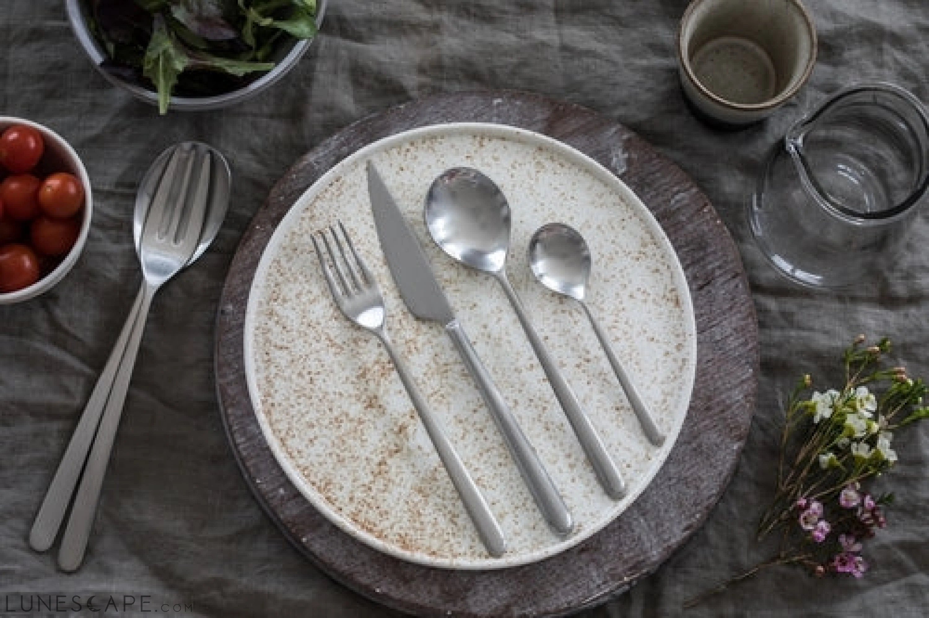 3 Pcs Serving Set (Fork Spoon and Ladle) LINEA ICE LUNESCAPE
