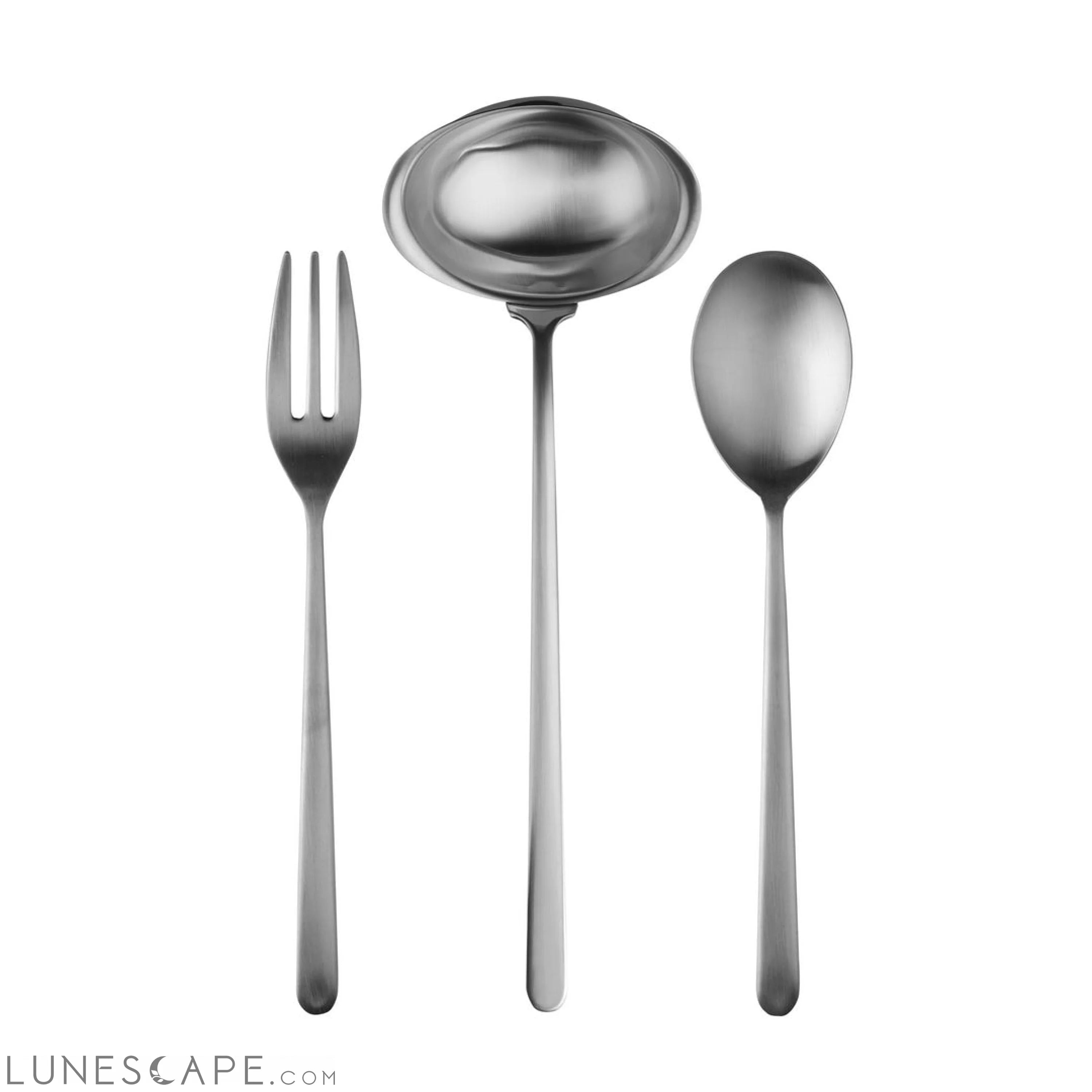 3 Pcs Serving Set (Fork Spoon and Ladle) LINEA ICE LUNESCAPE