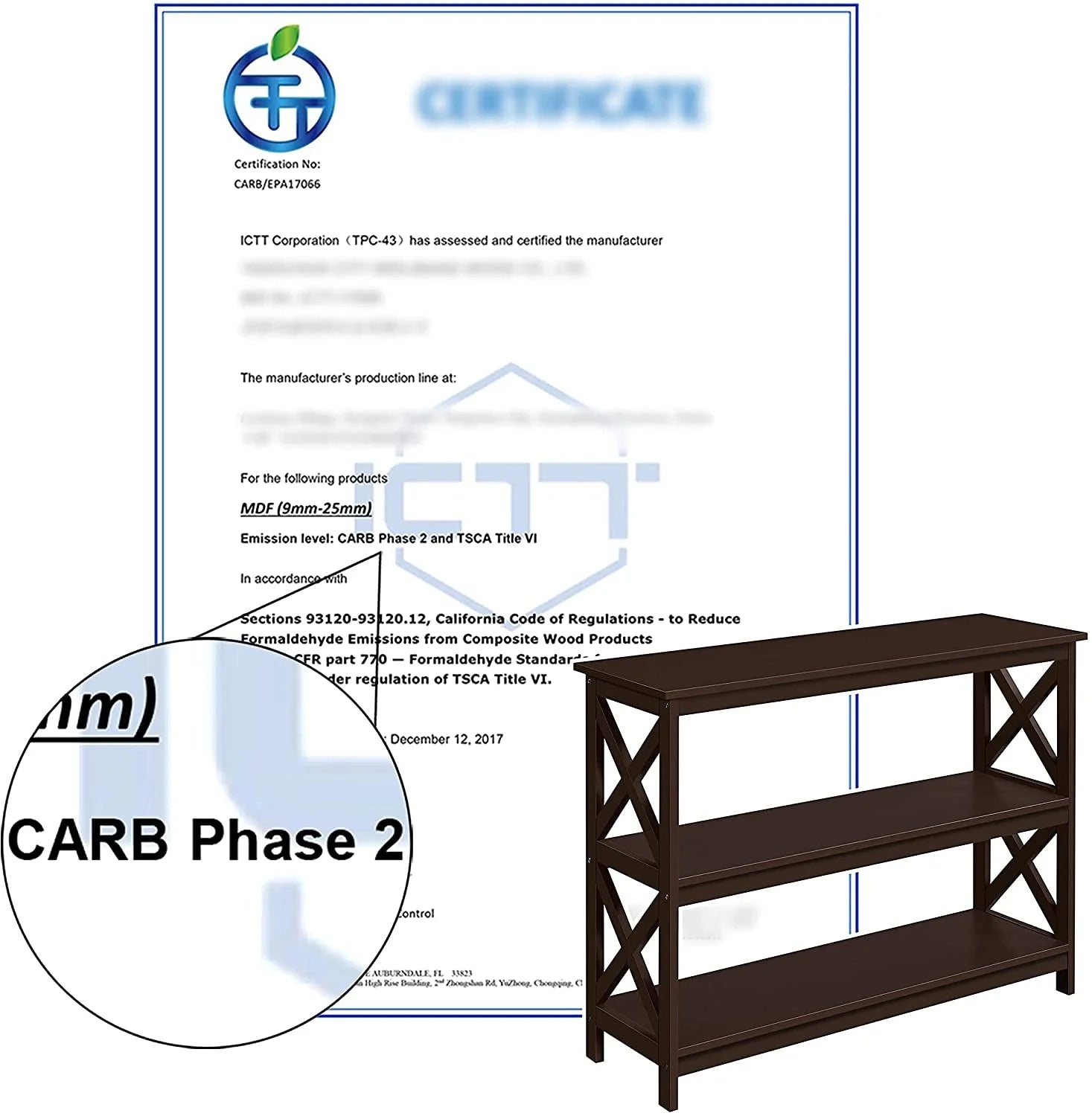 3-Tier Espresso Console Table with Storage Shelves LUNESCAPE