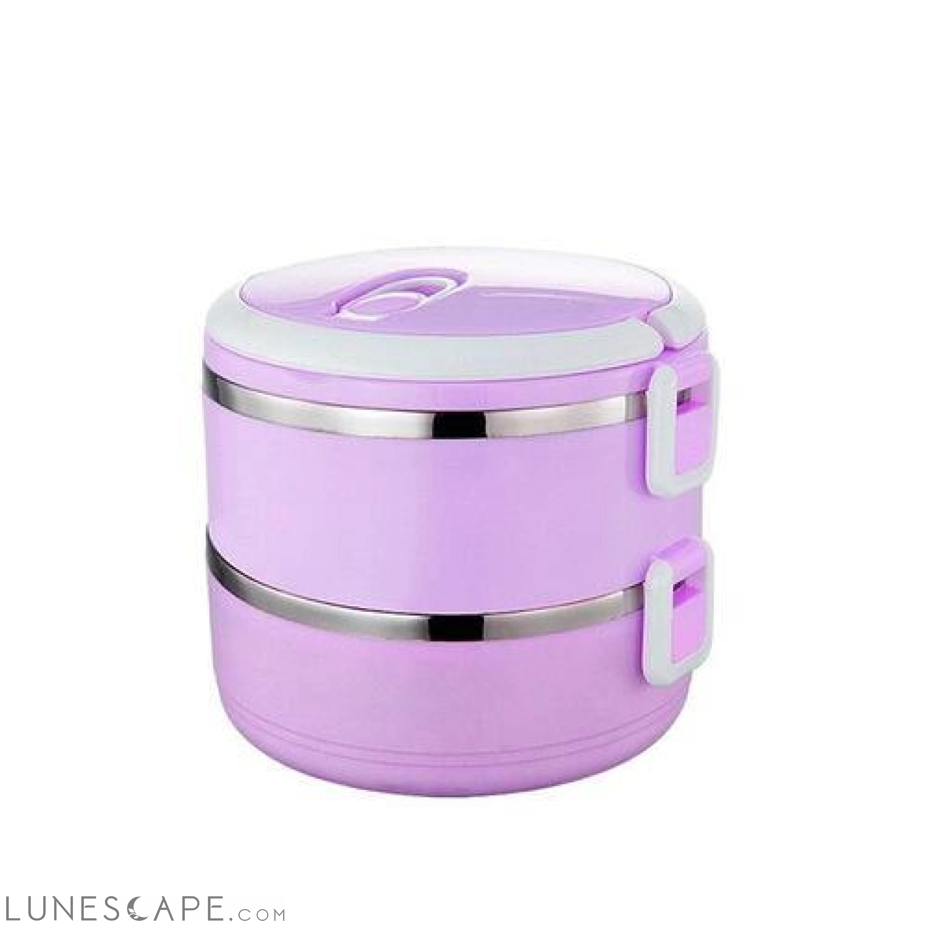 3-Tier Stackable Thermal Lunchbox - Pink LUNESCAPE