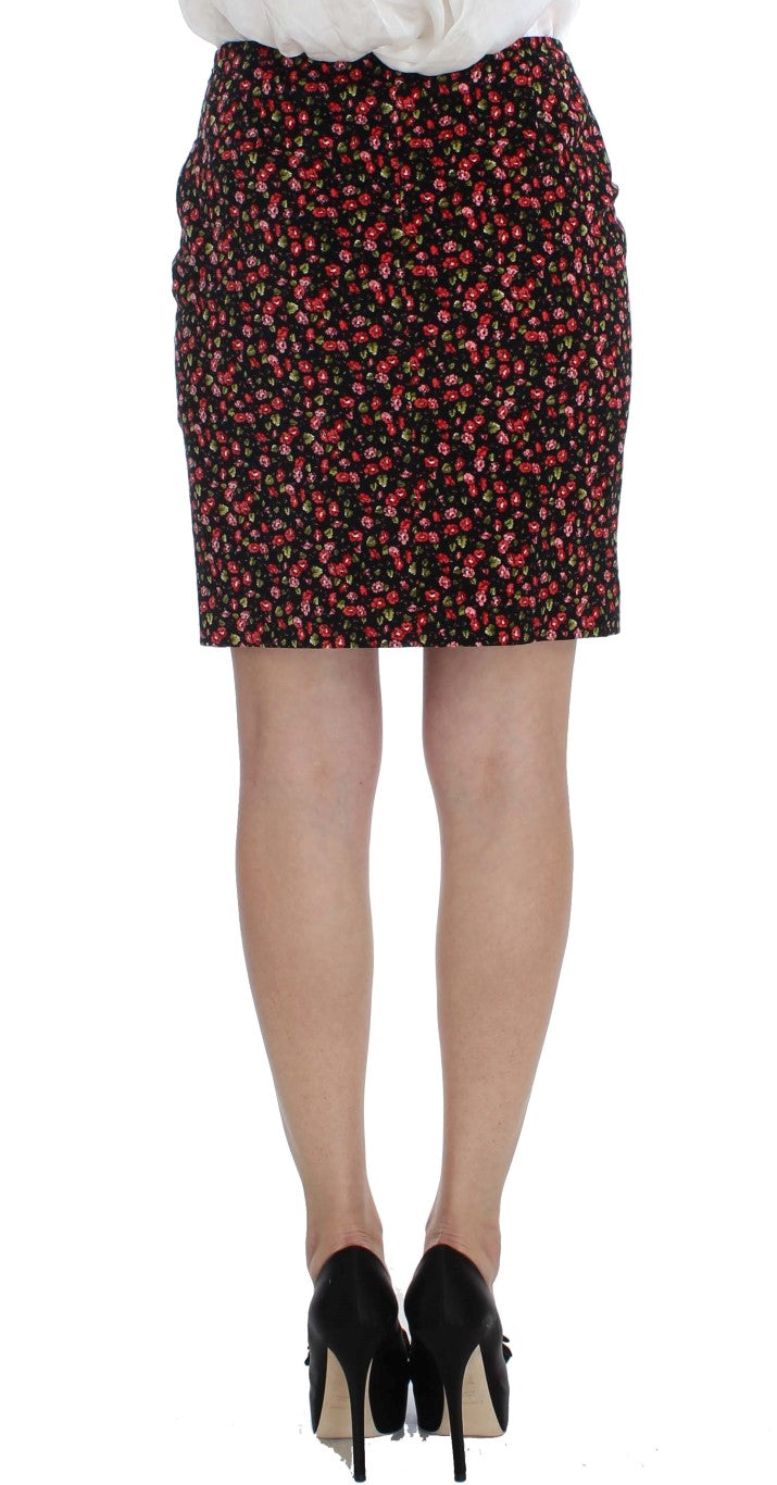 BENCIVENGA Black Multicolor Floral Suit