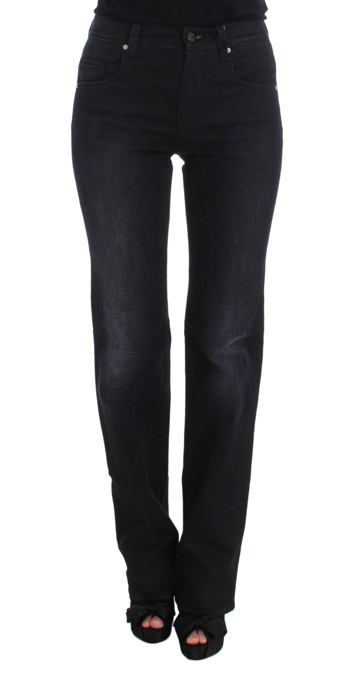Ermanno Scervino Blue Cotton Blend Slim Fit Bootcut Jeans LUNESCAPE