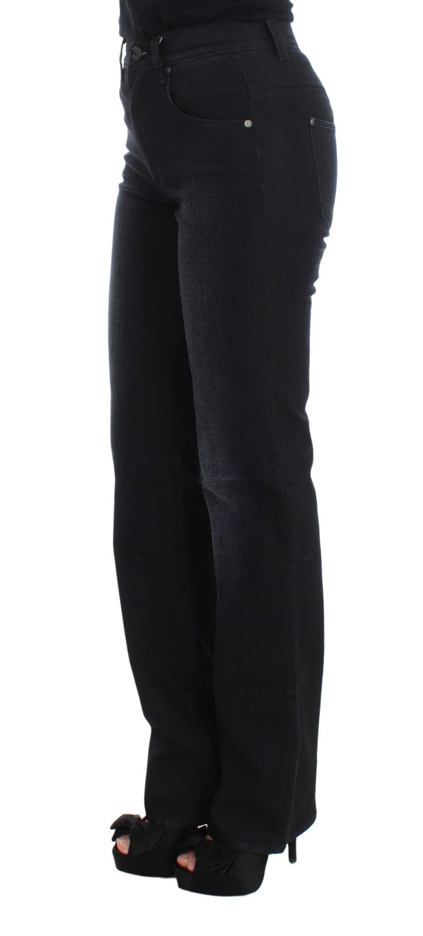 Ermanno Scervino Blue Cotton Blend Slim Fit Bootcut Jeans LUNESCAPE