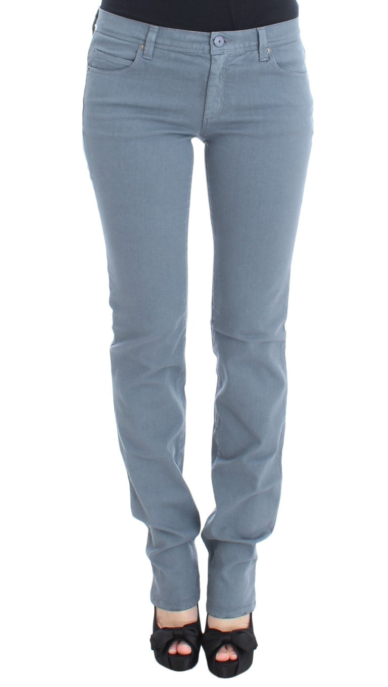 Ermanno Scervino Blue Cotton Blend Slim Fit Bootcut Jeans LUNESCAPE