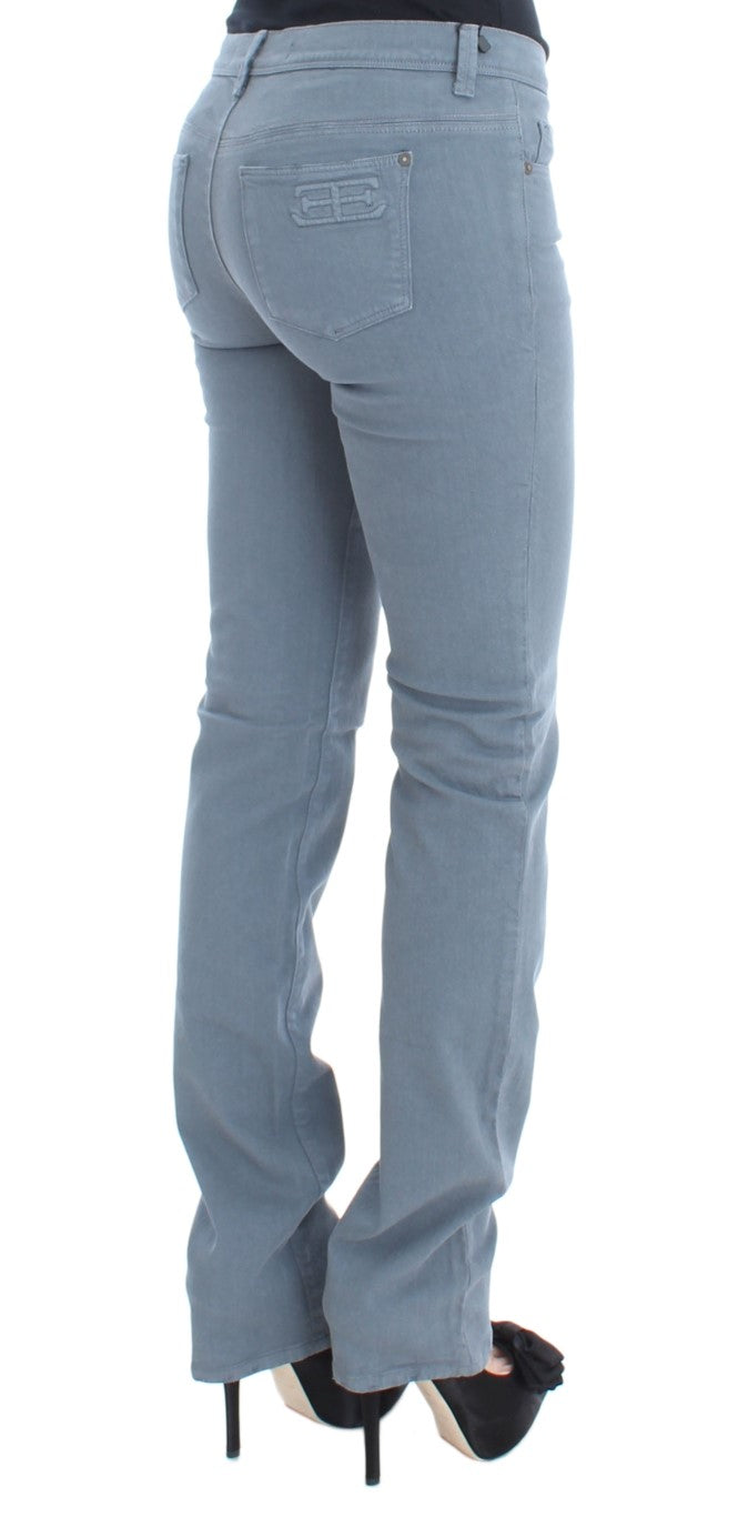 Ermanno Scervino Blue Cotton Blend Slim Fit Bootcut Jeans LUNESCAPE