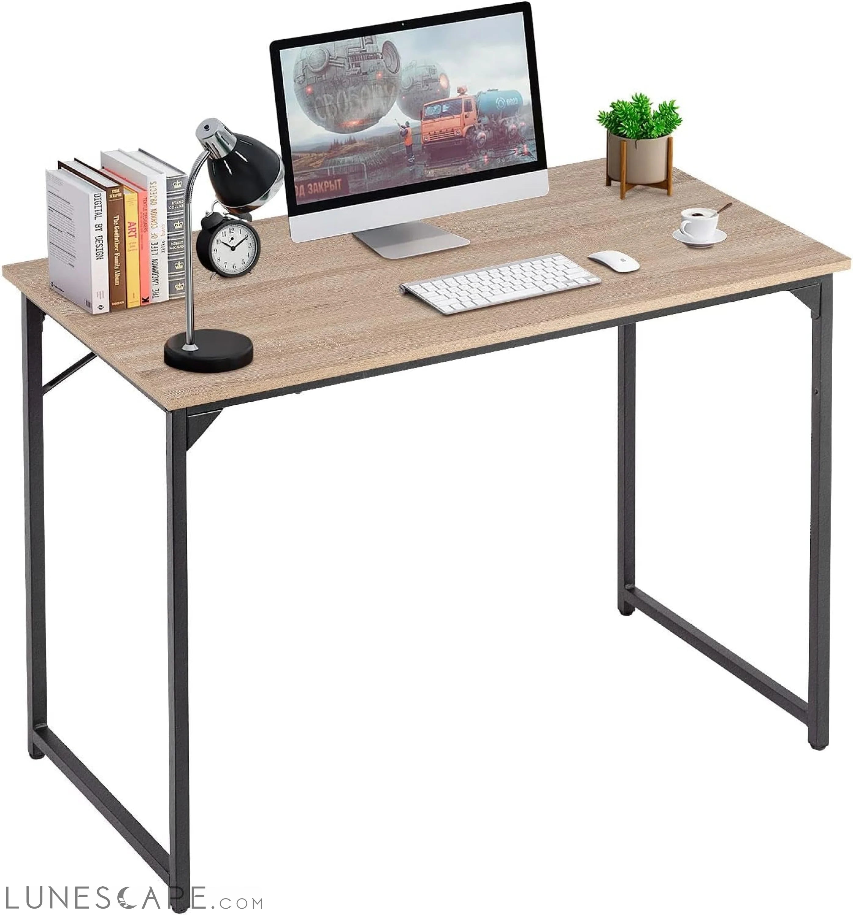 32/39/47 Inch Computer Desk Study Writing Table, Adjustable Feet, LUNESCAPE