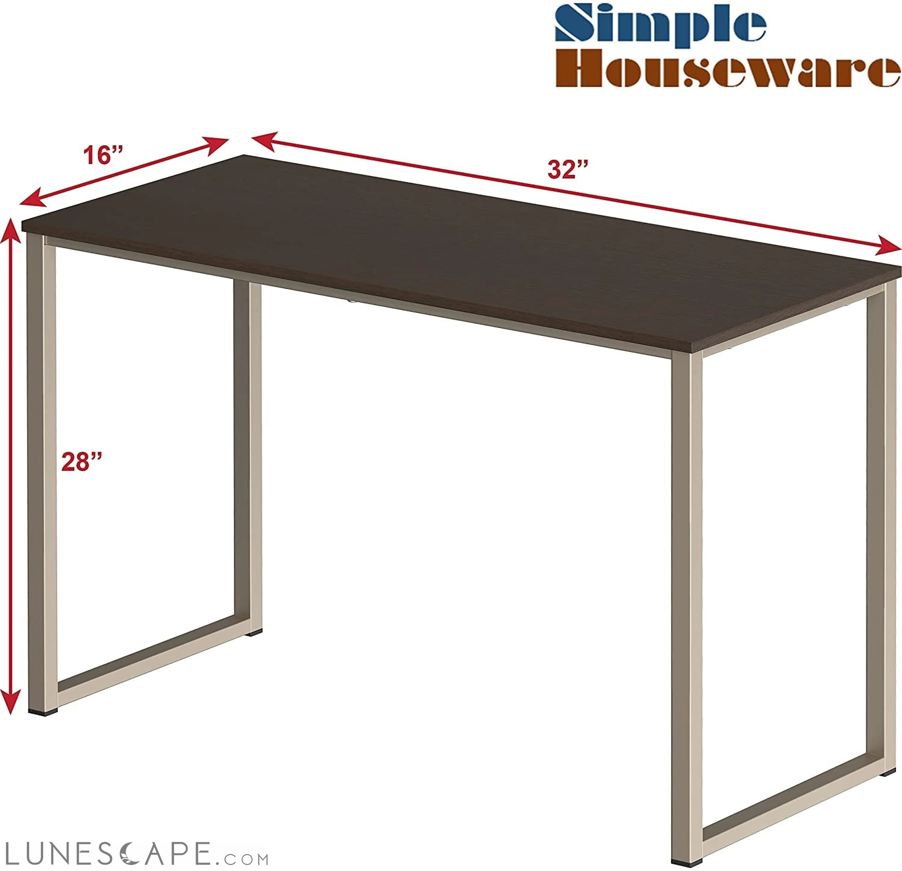 32-Inch Espresso Computer Desk for Home Office LUNESCAPE