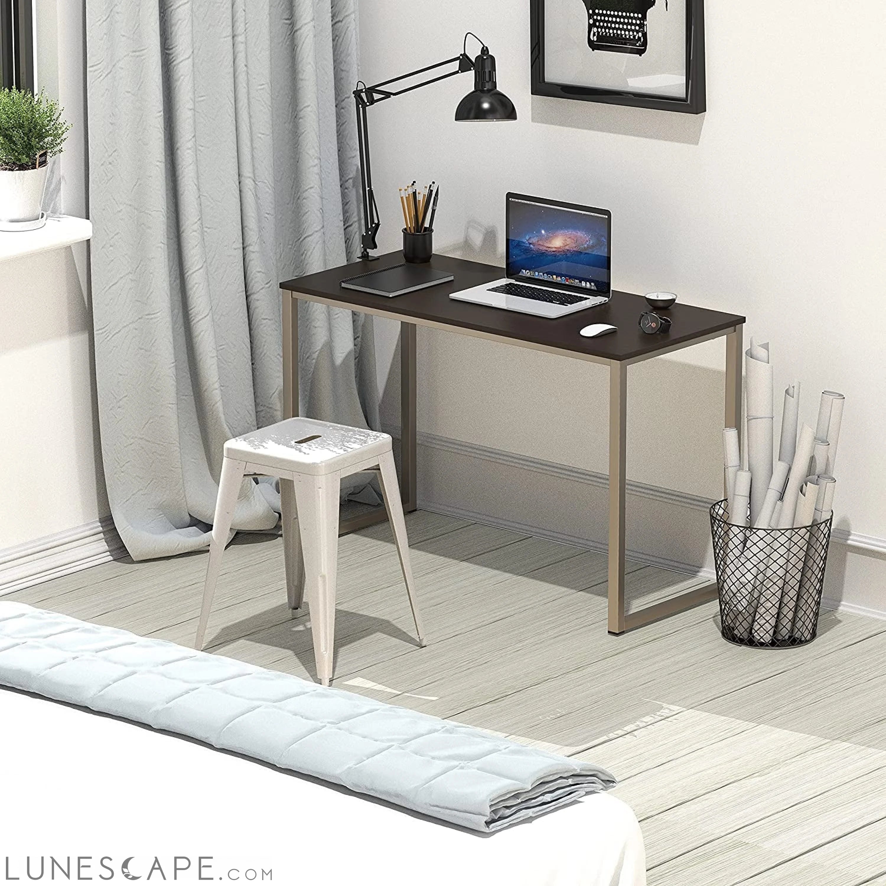 32-Inch Espresso Computer Desk for Home Office LUNESCAPE