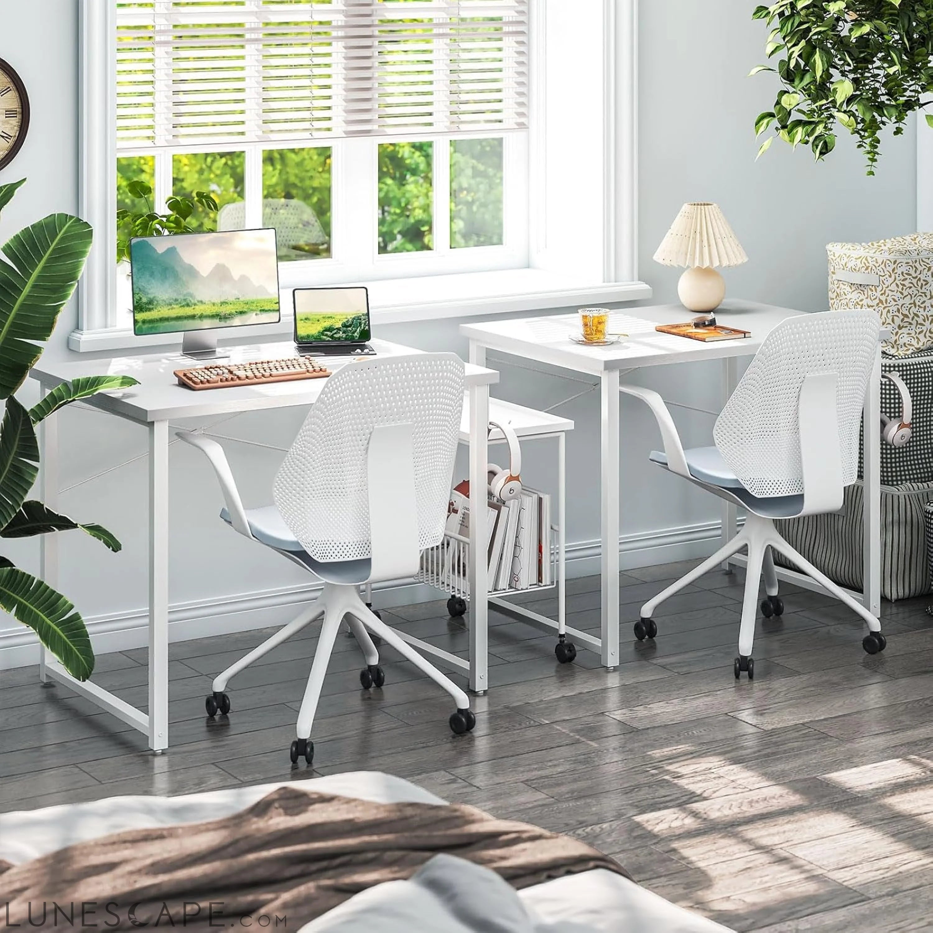 32 Inch Small Computer Desk, Modern Simple Style Desk for Home Office, LUNESCAPE