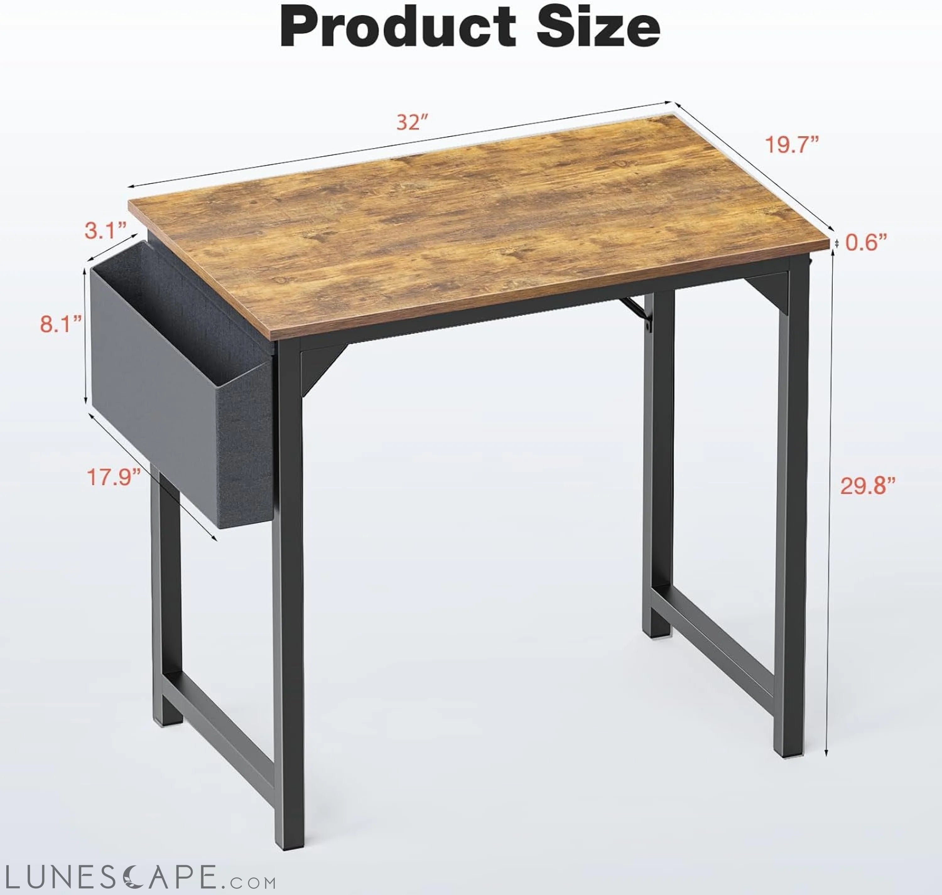 32 Inch Small Computer Office Desk Modern Simple Style Writing Study LUNESCAPE