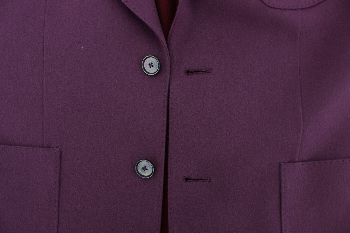 Dolce & Gabbana Purple Cashmere Slim Fit Blazer Jacket