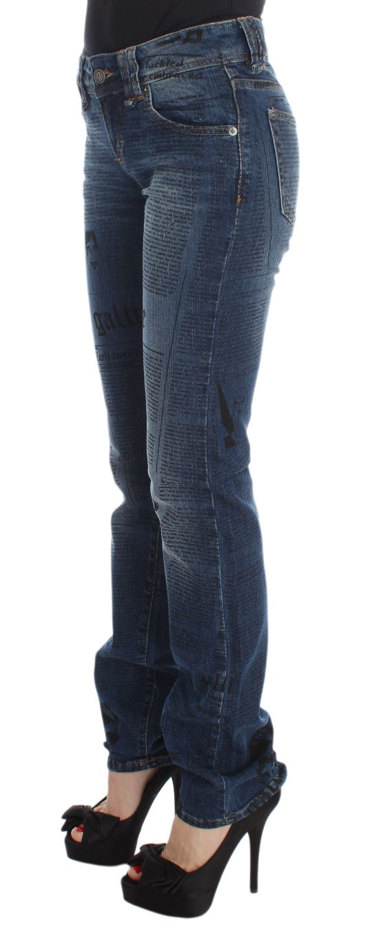 John Galliano Blue Wash Cotton Blend Slim Fit Bootcut Jeans LUNESCAPE