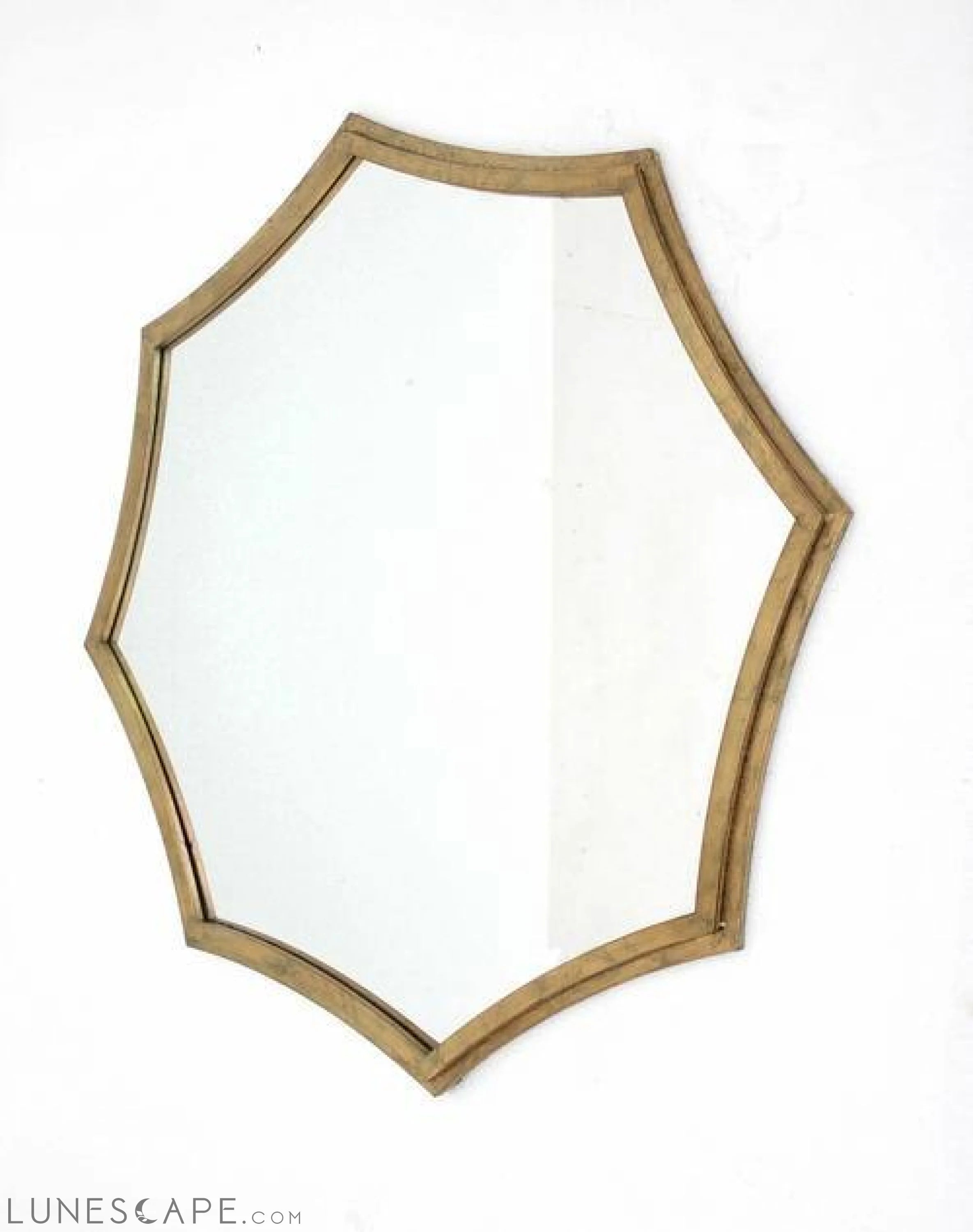 33" x 33" x 1" Gold Curved Hexagon Frame  Cosmetic Mirror LUNESCAPE