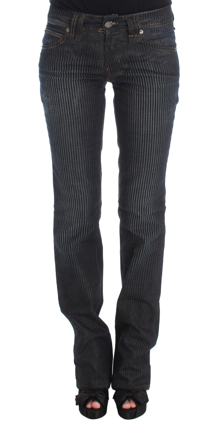 John Galliano Blue Wash Cotton Blend Slim Fit Bootcut Jeans LUNESCAPE