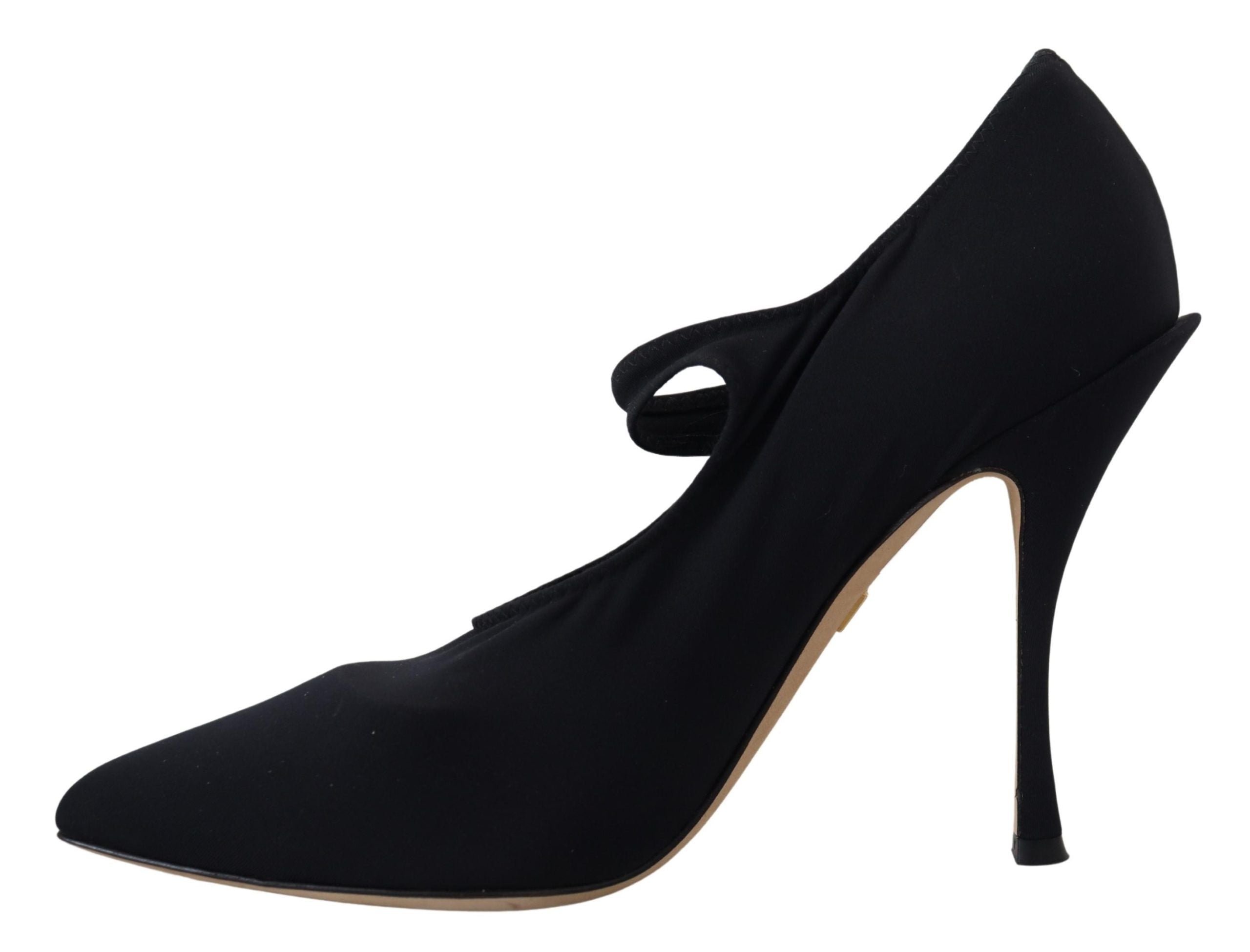 Dolce & Gabbana Black Socks Stretch Crystal Pumps Shoes LUNESCAPE
