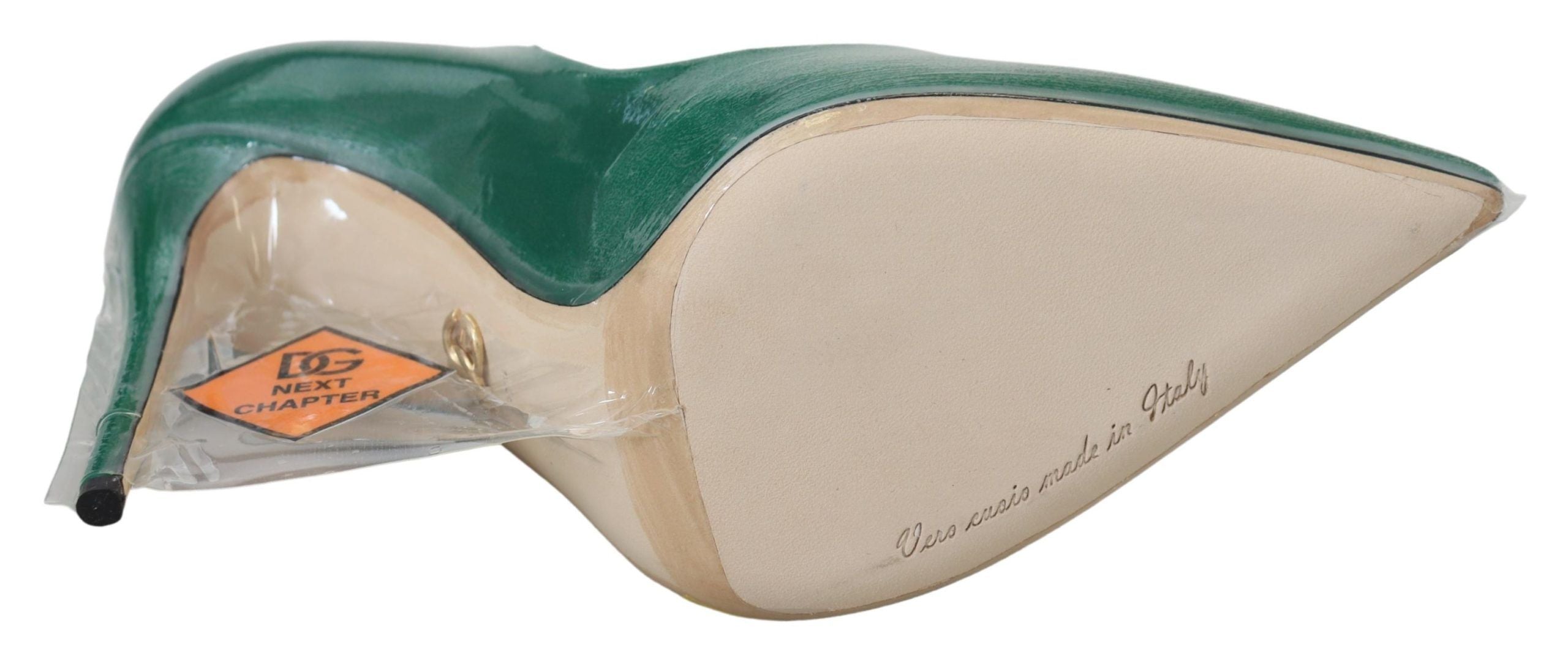 Dolce & Gabbana Green Leather Heels Pumps Plastic Shoes LUNESCAPE
