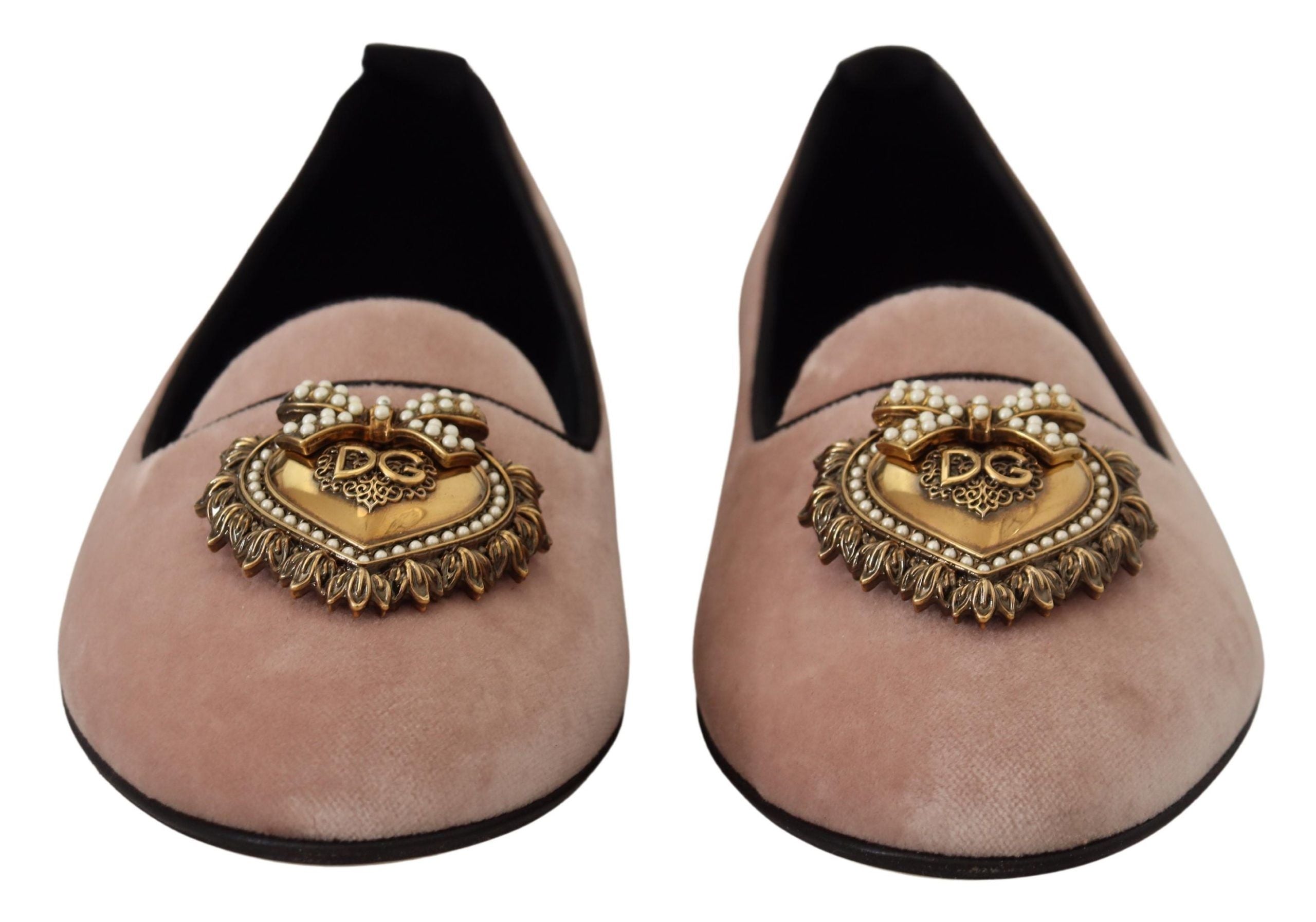Dolce & Gabbana Pink Velvet Slip Ons Loafers Flats Shoes LUNESCAPE