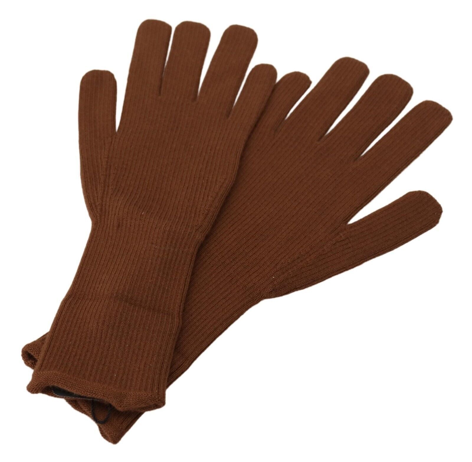 Dolce & Gabbana Brown Cashmere Knitted Hands Mitten Mens Gloves LUNESCAPE