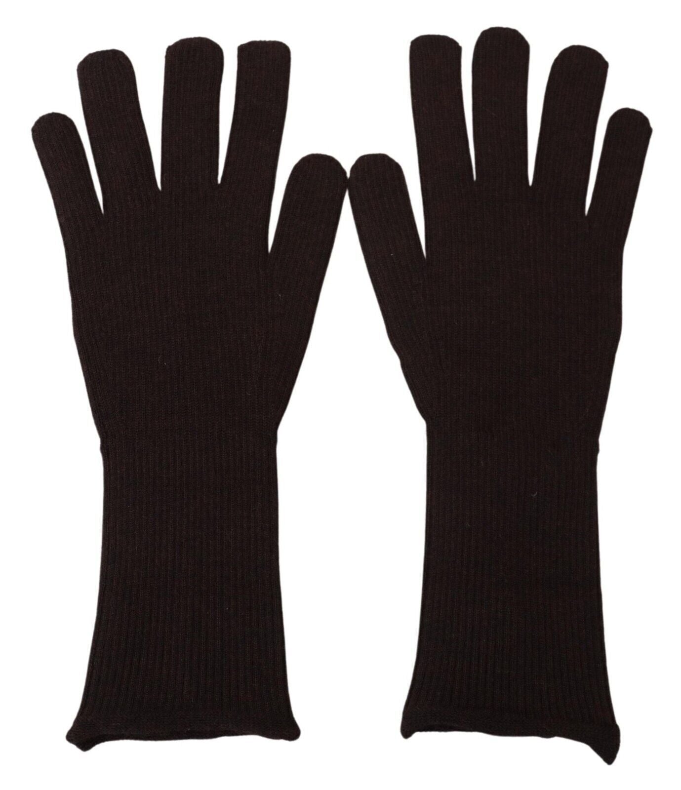 Dolce & Gabbana Elegant Silk Cashmere Brown Gloves LUNESCAPE