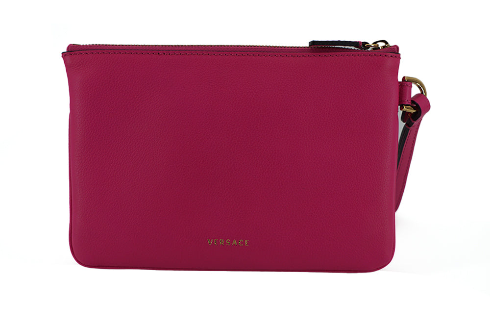 Versace Elegant Pink Leather Pouch Clutch LUNESCAPE