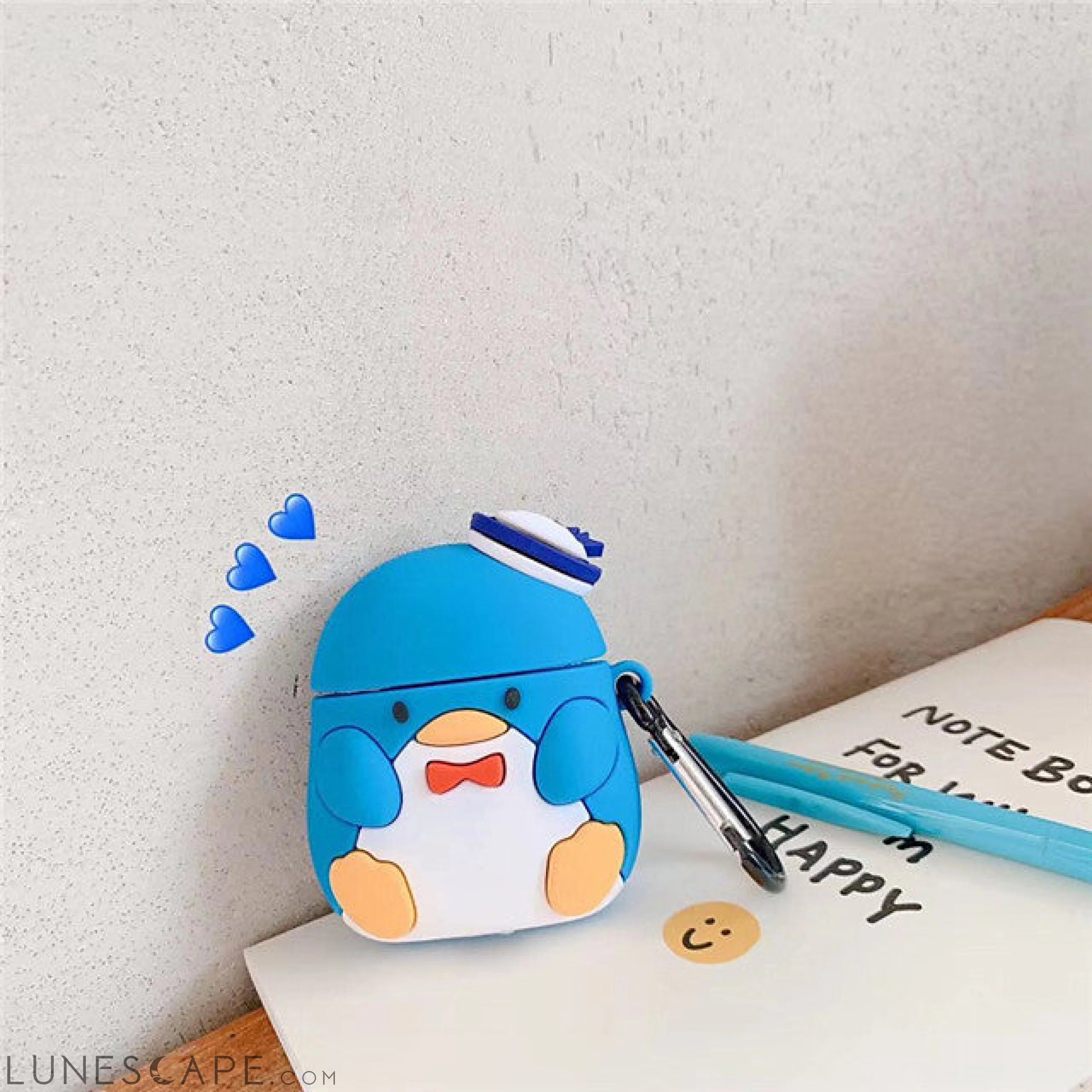 3D Penguin Cartoon Earphone Case for Airpods Case Silicone Cute Cover LUNESCAPE