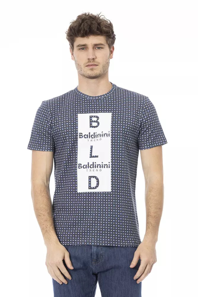 Baldinini Trend Gray Cotton Men T-Shirt LUNESCAPE