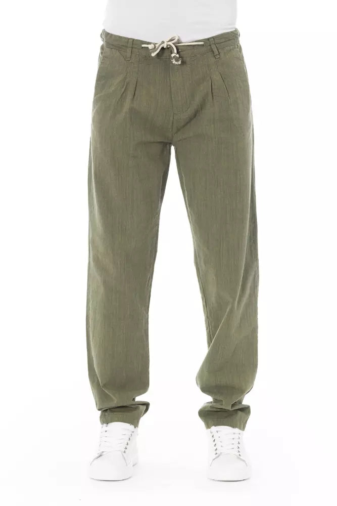 Baldinini Trend Army Cotton Men Chino Trousers LUNESCAPE