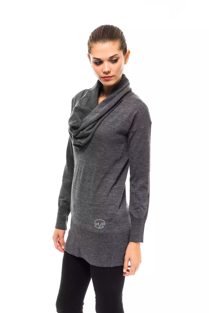 Montana Blu Gray Wool Women Sweater LUNESCAPE