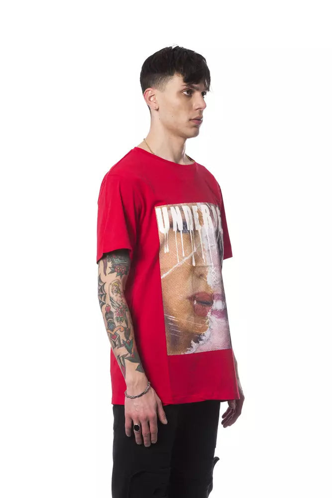 Nicolo Tonetto Red Cotton Men T-Shirt LUNESCAPE