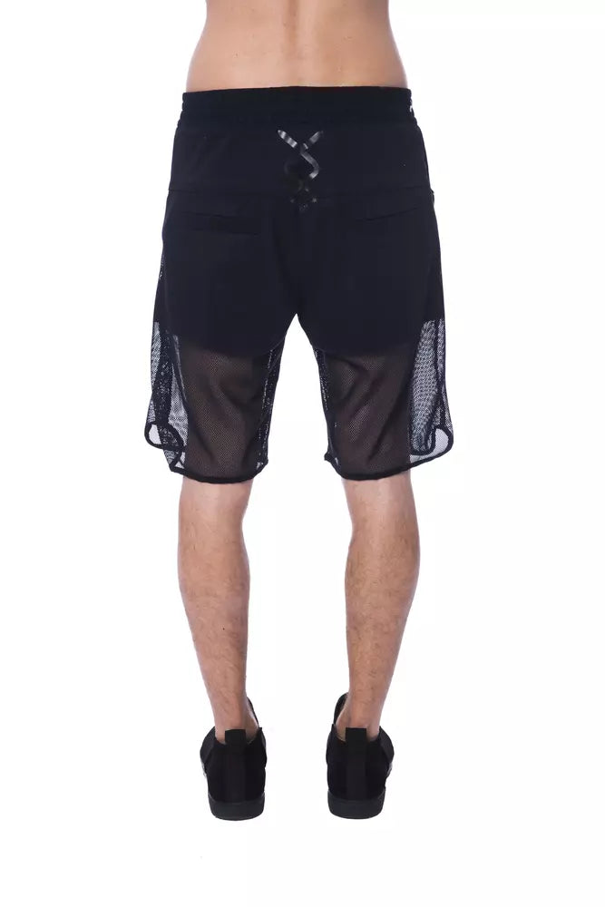 Nicolo Tonetto Black Polyester Men Short LUNESCAPE