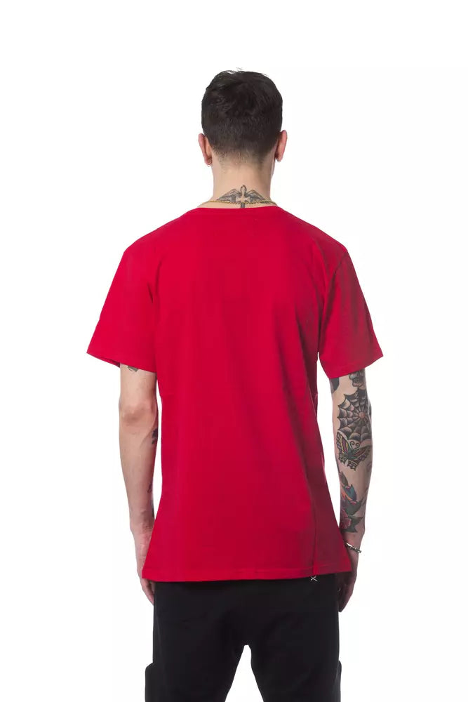 Nicolo Tonetto Red Cotton Men T-Shirt LUNESCAPE