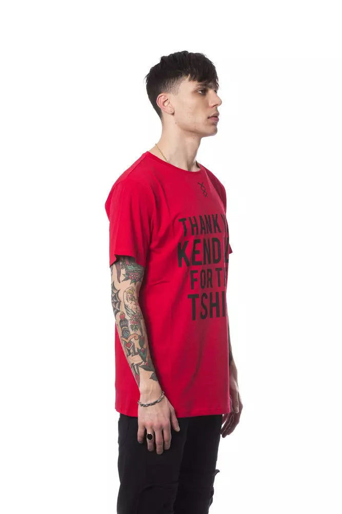 Nicolo Tonetto Red Cotton Men T-Shirt LUNESCAPE