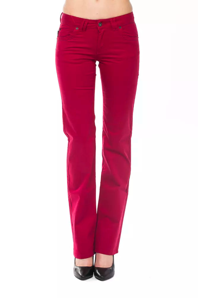 Ungaro Fever Red Cotton Women Pants LUNESCAPE