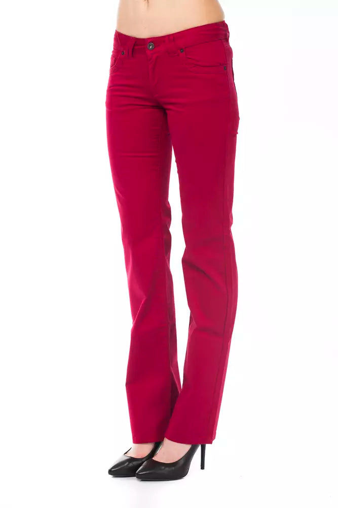 Ungaro Fever Red Cotton Women Pants LUNESCAPE