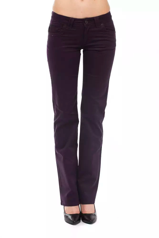 Ungaro Fever Purple Cotton Women Pants LUNESCAPE