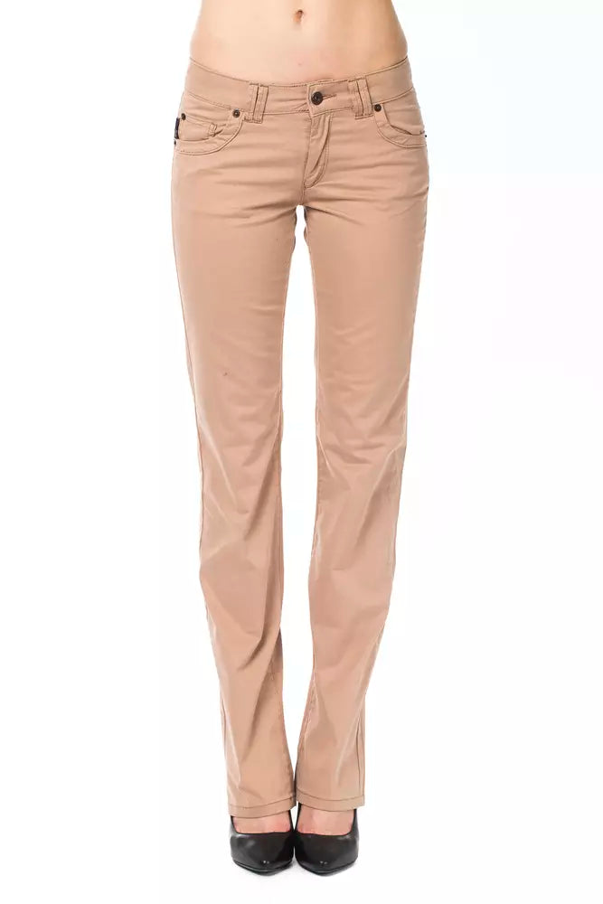 Ungaro Fever Beige Cotton Women Pants LUNESCAPE