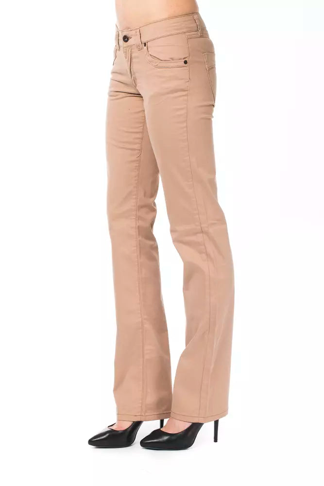 Ungaro Fever Beige Cotton Women Pants LUNESCAPE