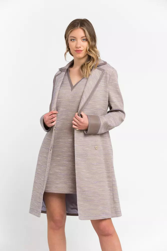 Trussardi Beige Cotton Women Coat LUNESCAPE