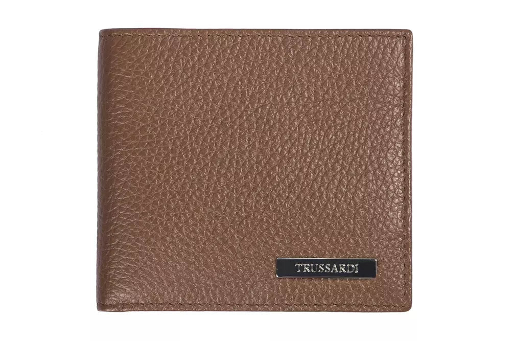 Trussardi Brown Leather Men Wallet LUNESCAPE