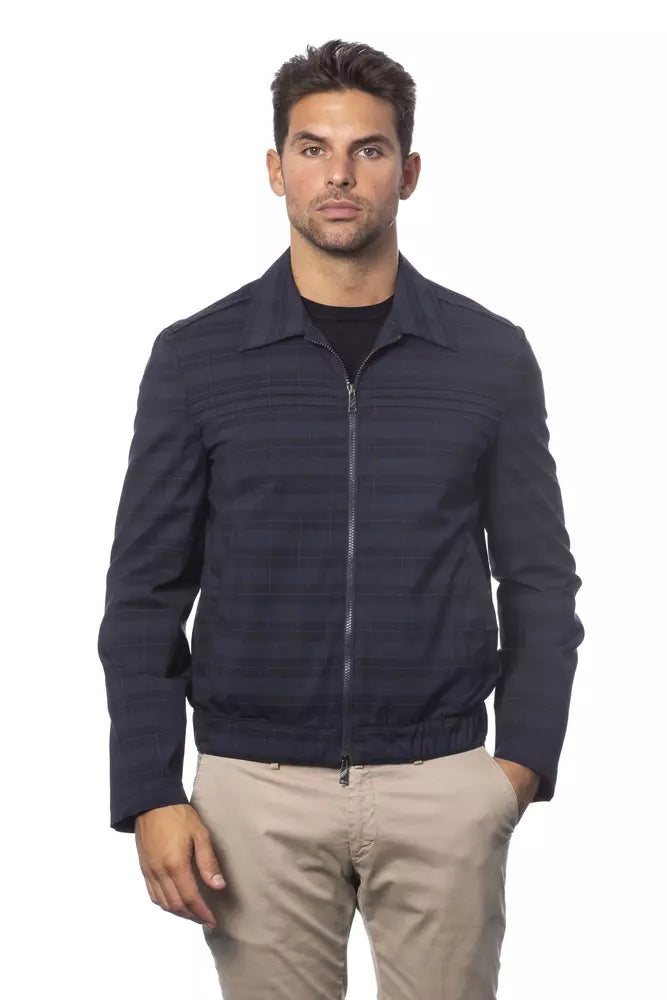 Verri Blue Wool Men Bomber Jacket LUNESCAPE