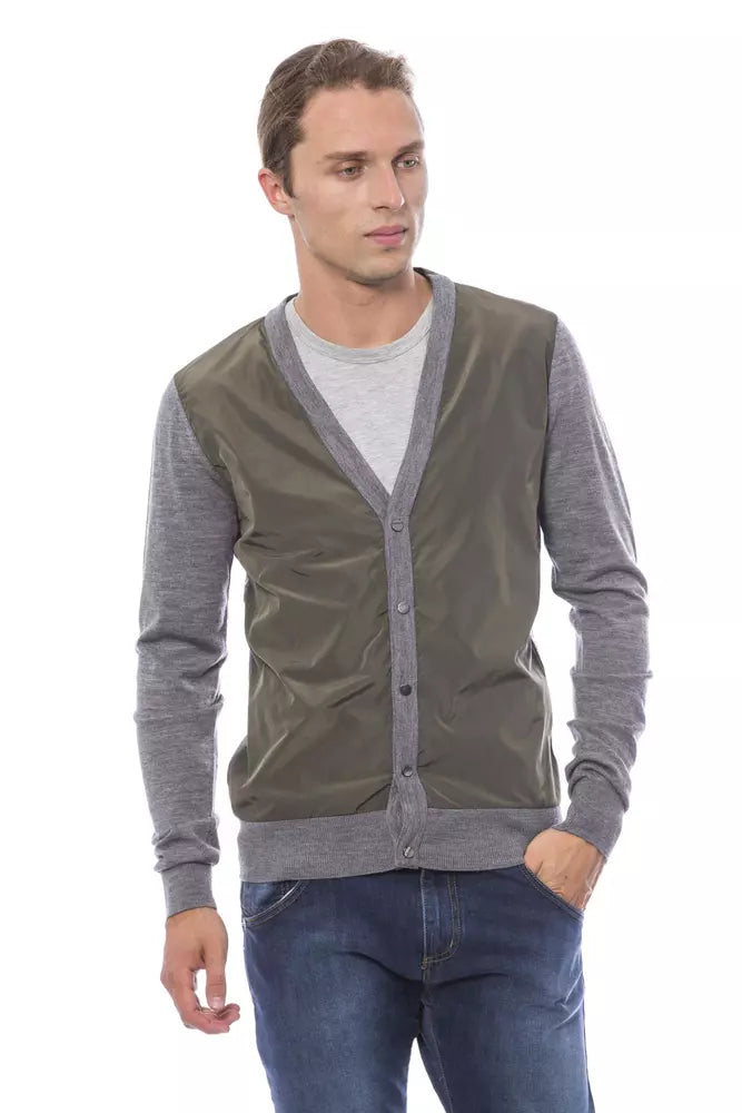 Verri Gray Wool Men Cardigan LUNESCAPE