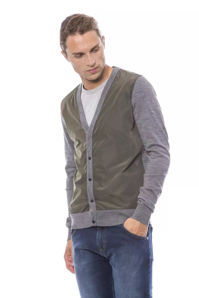 Verri Gray Wool Men Cardigan LUNESCAPE