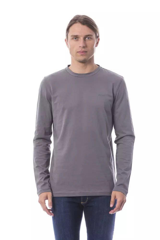 Verri Gray Cotton Men T-Shirt LUNESCAPE