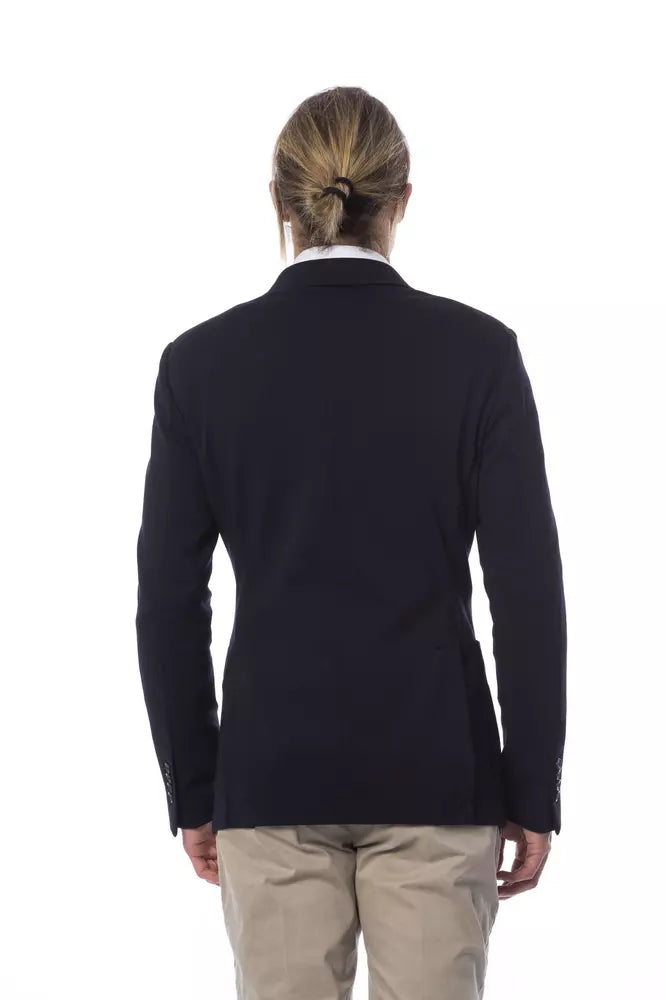 Verri Blue Viscose Men Blazer LUNESCAPE