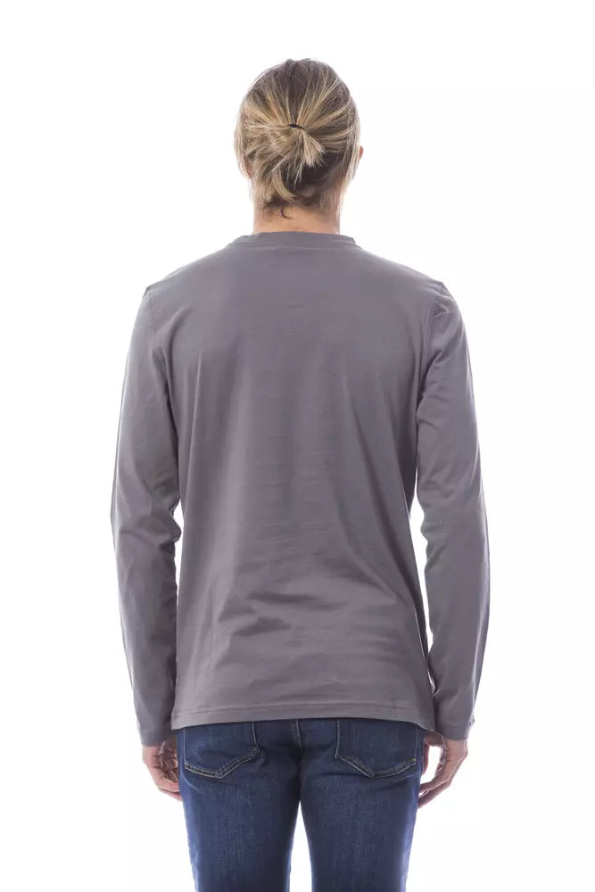 Verri Gray Cotton Men T-Shirt LUNESCAPE